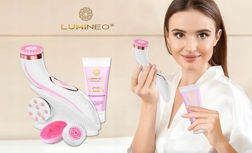 Lumineo Brush PRO różowy 4 końcówki + żel do skóry problematycznej na Arena.pl