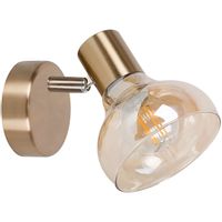 Kinkiet LAMPA ścienna HOLLY 5546 Rabalux metalowa OPRAWA szklany reflektorek antyczne złoto bursztynowy