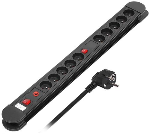 PRZEDŁUŻACZ LISTWA ZASILAJĄCA 10 GNIAZD 1,5m KABEL AUTOMATYCZNY BEZPIECZNIK na Arena.pl