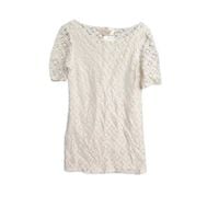 NEXT Koronkowa Sukienka na Krótki Rękaw Przewiewna Biała 36 EU