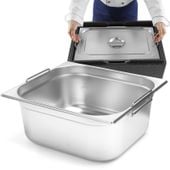 pojemnik gastronomiczny gn 1/2 z chowanymi uchwytami 325x265x200mm