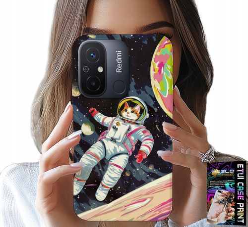 ETUI DO XIAOMI REDMI 12C - KOCI ASTRONAUTA KOT KOSMOS OBUDOWA CASE na Arena.pl
