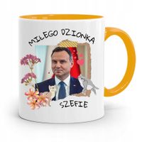 Kubek Żółty Prezydenta Andrzej Duda Pis Dla Ciebie Z Nadrukiem Ze Zdjęciem