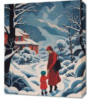 Obraz 50x60cm Matka i Dziecko w Śnieżnej Krainie