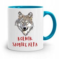 Dla Rolnika Kubek Błękitny Rolnik Samiec Alfa Z Nadrukiem Ze Zdjęciem