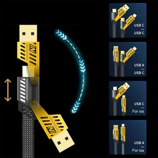 Kabel USB-C USB-A 4 w 1 65W 1.5m zdjęcie 3