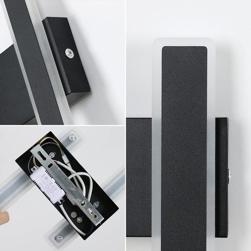 LAMPA SCIENNA KINKIET LED CZARNA NOWOCZESNA KORYTARZ DO SALONU 3000K na Arena.pl