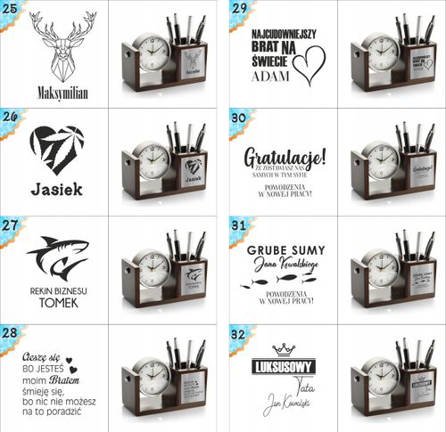 PREZENT dla informatyka organizer na biurko z zegarem przybornik na Arena.pl