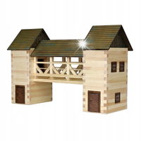 Klocki drewniane Most dwie wieże 40x15x25cm 259el.