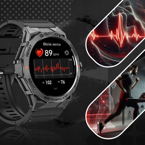 SMARTWATCH ZEGAREK MĘSKI MENU POLSKIE SPORT PULS ROZMOWY SMART WATCH AMOLED na Arena.pl
