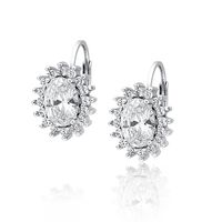 Eleganckie rodowane srebrne kolczyki z białą cyrkonią srebro 925 Z0685D1_W