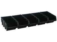 5 X POJEMNIK magazynowy NP8 CZARNY+listwa metalowa