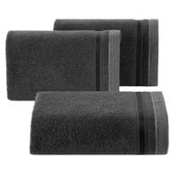 Ręcznik Abbie 30x50 cm stalowy frotte bawełniany bordiura