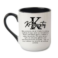 KUBEK Z IMIENIEM "KRZYSZTOF" Wzór - Elegant Coffee Czarny 330 ml