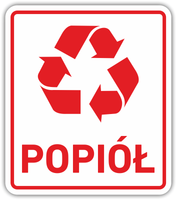 POPIÓŁ - Naklejka na kosz segregacja śmieci odpadów 15 cm