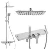 Bateria prysznicowa natryskowa panel slim z deszczownicą 25 cm - Yoka