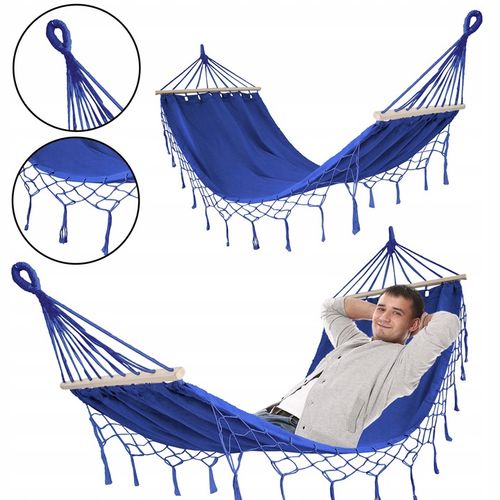 HAMAK OGRODOWY Z DRĄŻKIEM DUŻY MOCNY WYTRZYMAŁY BOHO 200x100cm MIX na Arena.pl