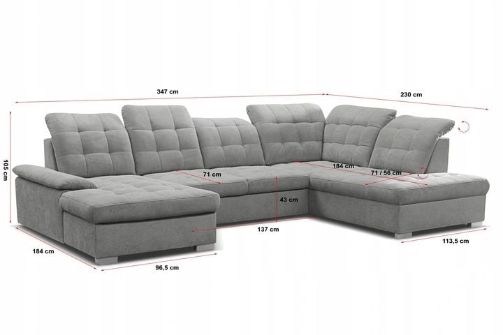 Nowoczesny komfortowy Narożnik PAULINE z Pojemnikiem na Pościel lewy zdjęcie 3