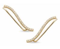 Eleganckie pozłacane srebrne kolczyki nausznice z cyrkoniami srebro 925 Z1483E_G