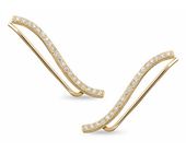 Eleganckie pozłacane srebrne kolczyki nausznice z cyrkoniami srebro 925 Z1483E_G