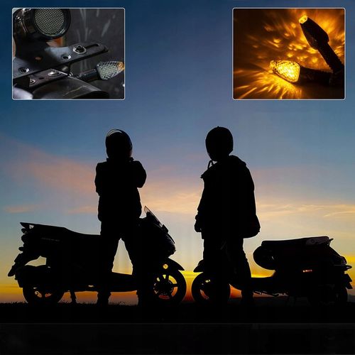 4x KIERUNKOWSKAZY MOTOCYKLOWE QUADA HOMOLOGACJA 12 V CZARNE DYMIONE 14 LED na Arena.pl