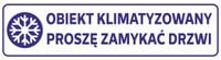 Naklejka OBIEKT KLIMATYZOWANY 22x6 cm