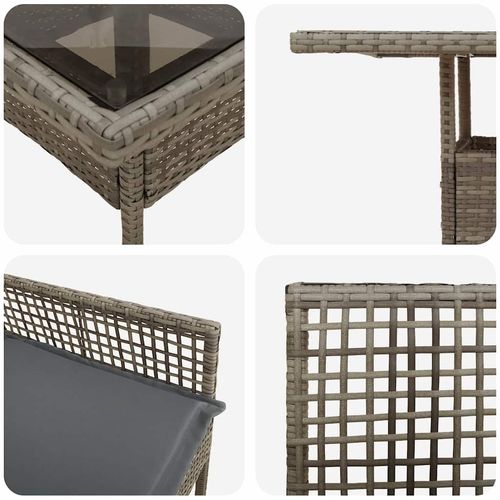 Zestaw do jadalni w ogrodzie 3 pcs Szary Polirattan na Arena.pl