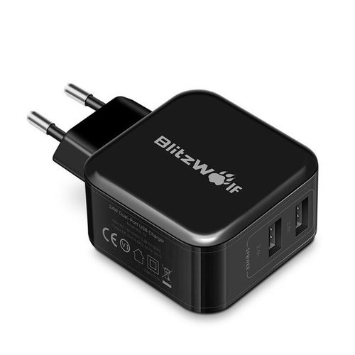 Ładowarka USB BlitzWolf BW-S2 4,8A 24W czarna na Arena.pl