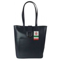 Duży shopper bag na ramię Vera Pelle , Włoska skórzana torba Szara - Grafit SBKB11G KEMER