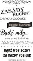 NAKLEJKA DO zasady KUCHNI naklejki CYTATY 120CM