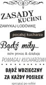 NAKLEJKA DO zasady KUCHNI naklejki CYTATY 120CM