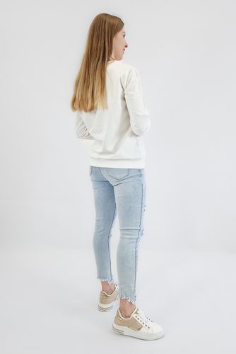 Biała Bluza Damska z Aplikacją S/M na Arena.pl