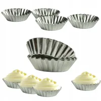 4 FOREMKI DO PIECZENIA MUFFINEK METALOWE 7CM PAPILOTKI FOREMKI NA BABECZKI
