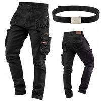 NEO Spodnie Robocze Męskie Jeans z Paskiem - Seria DENIM Stretch MOCNE