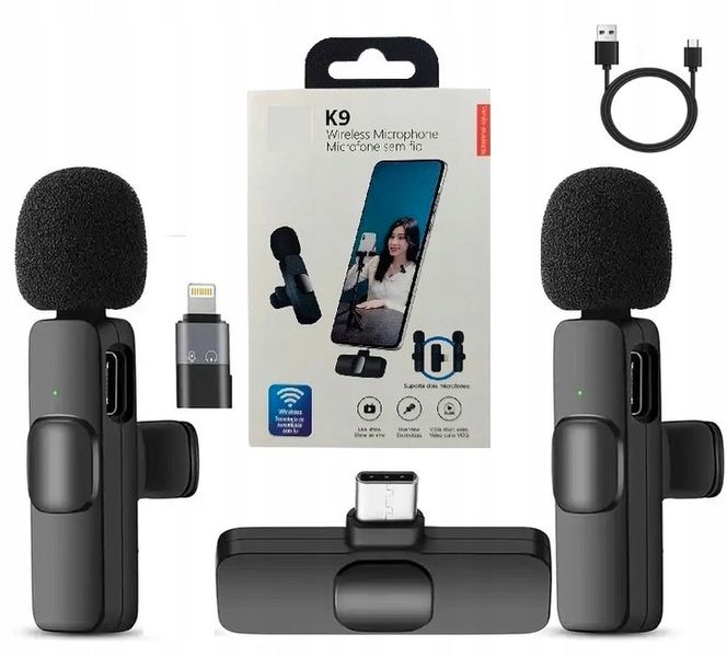 2x Mikrofon krawatowy bezprzewodowy USB-C ANDROID IOS zdjęcie 1
