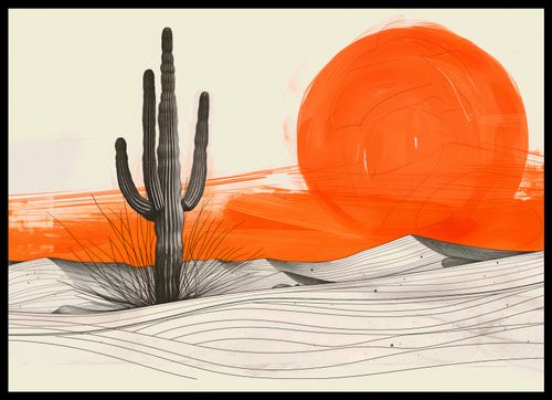 Plakat 70x50cm Kaktus Saguaro na Arena.pl
