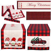 bieżnik świąteczny czerwony krata Boże Narodzenie 140x35 cm