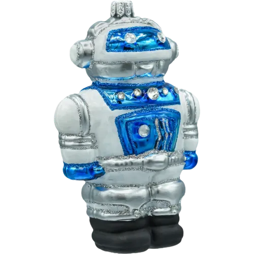 Bombka choinkowa szklana: Robot: niebieski na Arena.pl
