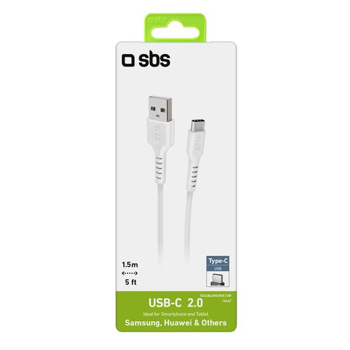 kabel przewód usb-a - usb-c 1.5m - biały na Arena.pl