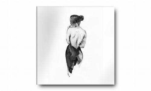 OBRAZ NA PŁÓTNIE 044 Kobieta w czerni 30x30cm na Arena.pl