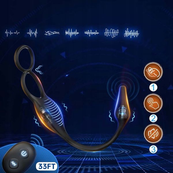 Masażer prostaty Cock Ring 7 trybów wibracji zdjęcie 3