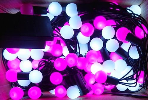 Lampki Choinkowe Kulki 200 Led-16M Biało-Różowe+Czapka na Arena.pl