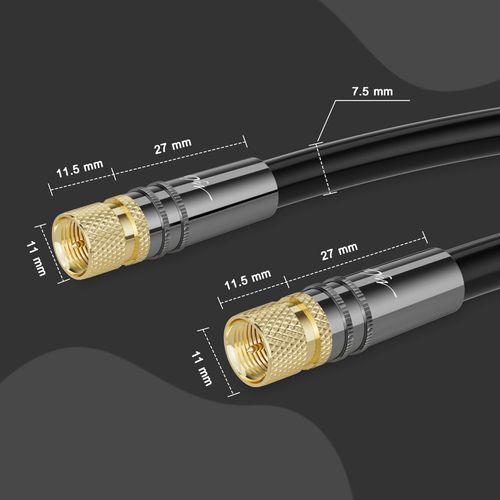 Kabel Antenowy Koncentryczny Satelitarny 70m 4K HDTV Złote Złącza F Czarny na Arena.pl