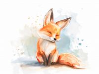 Plakat 100x75cm Zadowolony Lisek