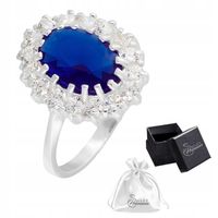 Pierścionek srebrny pr. 925 Elegancki Pierścień DIANA Szafir| r.15