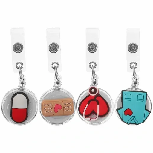 PIELĘGNIARKI ODZNAKA IDENTYFIKATOR KLIP UCHWYT NA NAZWISKO ROLKA 4 SZT zdjęcie 8