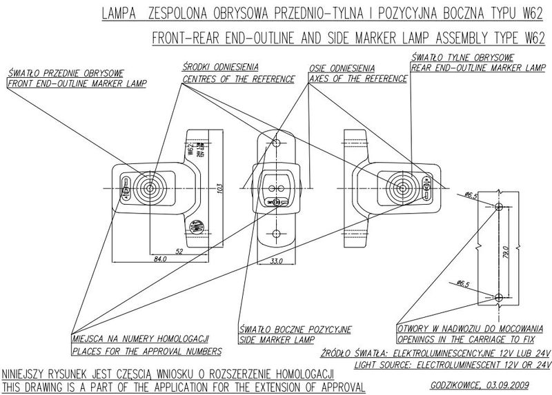 Lampa LED przednio-tylna boczna 3 funkcje (286) zdjęcie 5