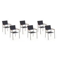 Zestaw 6 krzeseł ogrodowych czarny GROSSETO