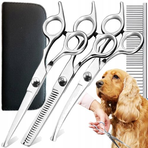 Profesjonalny Zestaw do strzyżenia nożyczki dla psów kotów Etui grzebień na Arena.pl