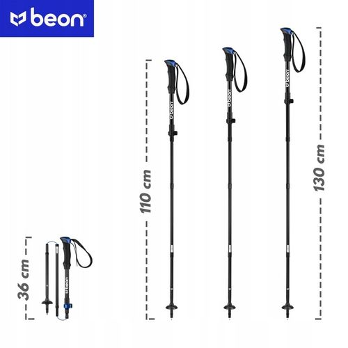KIJE TREKKINGOWE SKŁADANE REGULOWANE KIJKI W GÓRY TURYSTYCZNE ALUMINIOWE na Arena.pl